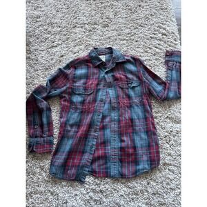 Unisex Mossimo Athletic Fit‎ Plaid Long Sleeve Shirt Size Small